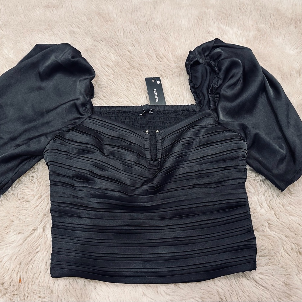 Express Black Puff Sleeve Blouse